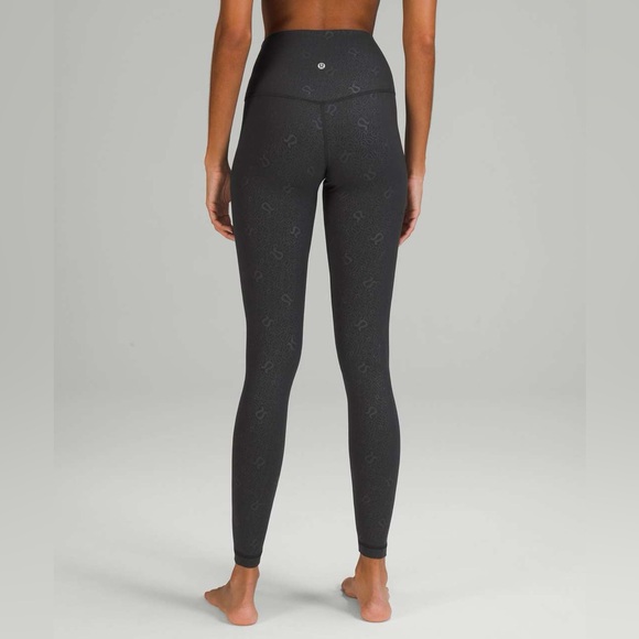 Lululemon Align High-Rise Pant 28" Yogo Emboss Black / Black - Picture 2 of 11